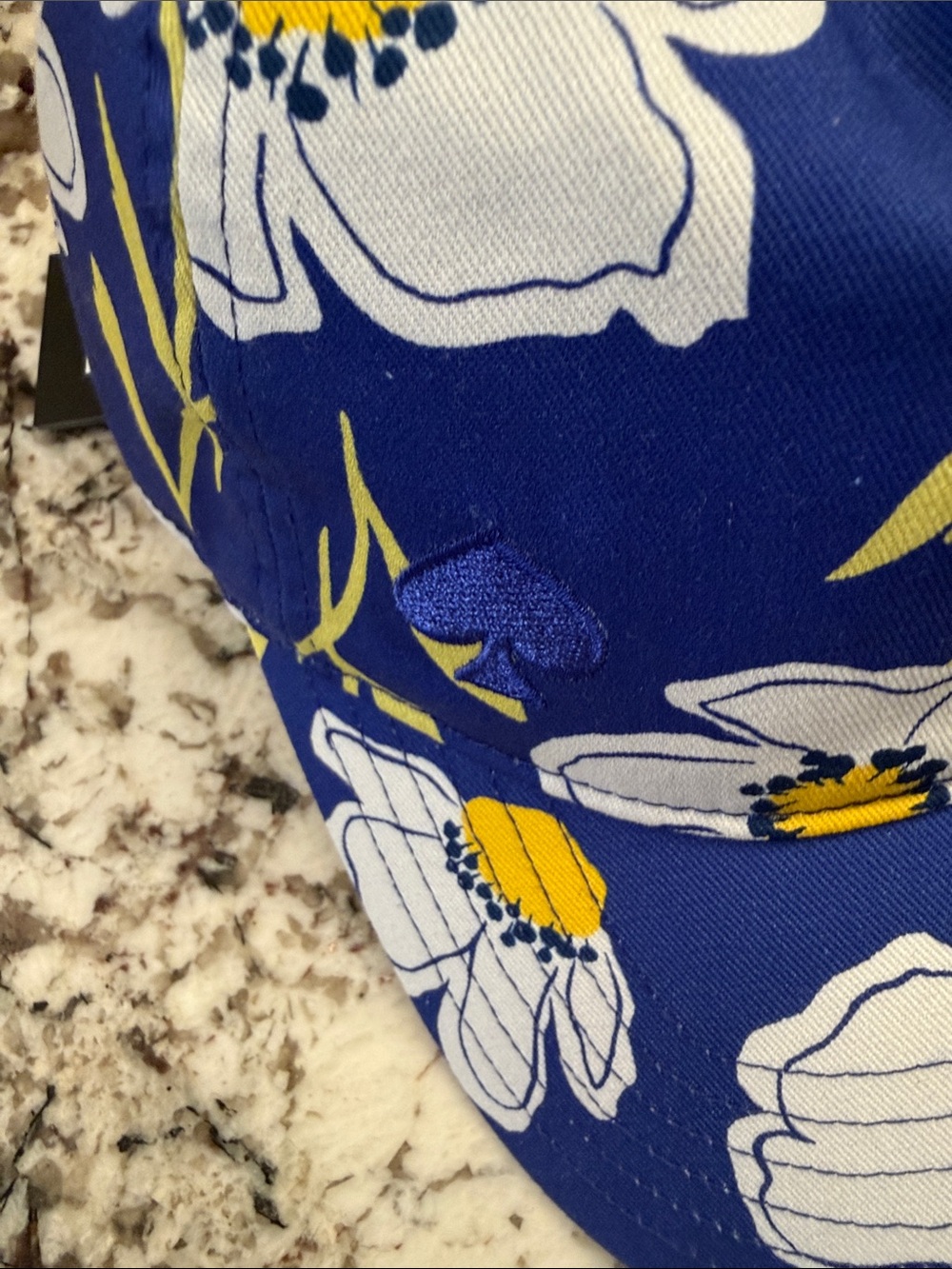 kate spade Blue Floral Baseball Cap ..wild blue iris ..nwt ..o/s - Picture 2 of 8